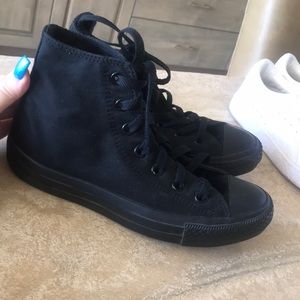 Authentic all star high top converse all black!!